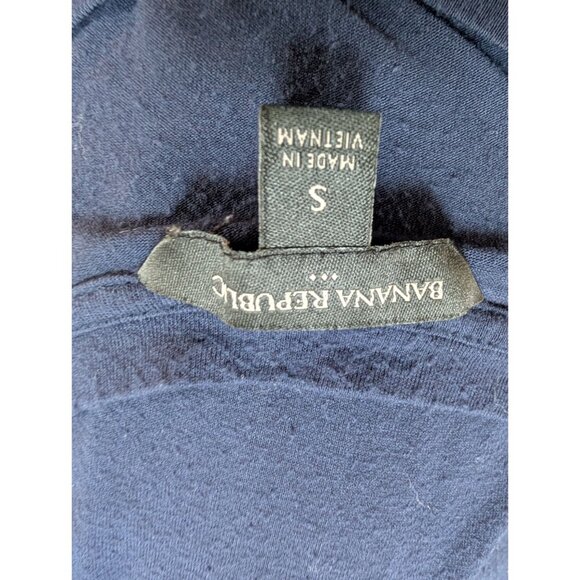 Banana Republic Navy Blue Womens Short Sleeve Dress W/Tie Waist Keyhole Detail S - Picture 4 of 6